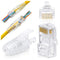 GTZ RJ45 Cat6 Pass Through Connectors - Pack of 100 with Strain Relief Boots for UTP Network Cable