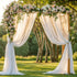 PARTISKY Wedding Arch Draping Fabric, 1 Panel 18FT White Chiffon Drapery Decorations for Ceremony Reception