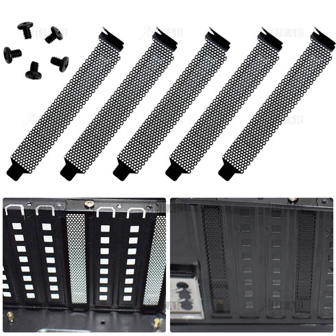 AUEAR 10 Pack Black PCI Slot Cover Hard Steel Filter Blanking Plate with Screws