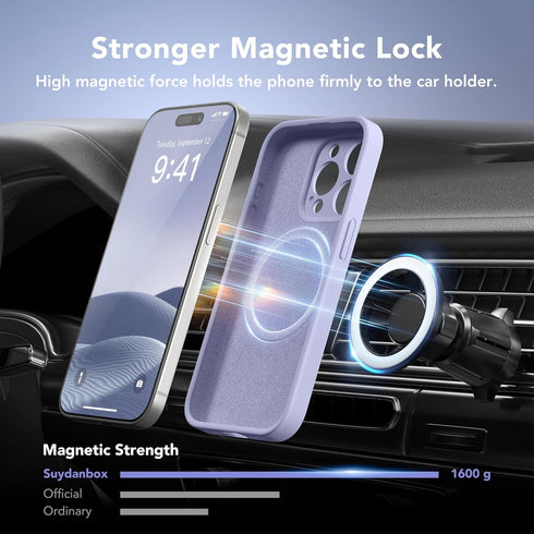 Magnetic Silicone Shockproof Case for iPhone 13 Pro, Compatible with MagSafe, Full Camera Protection with 2 Screen