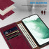 ZZXX Wallet Case for Samsung Galaxy S22 Plus, Wine Red Magnetic Leather Flip with RFID Blocking Card Slot Stand