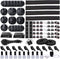 Cord Management Organizer Kit, 4 Cable Sleeve Split with 41 Self Adhesive Clips, 10pcs, 2 Rolls, 100 Ties for Home
