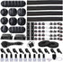 Cord Management Organizer Kit, 4 Cable Sleeve Split with 41 Self Adhesive Clips, 10pcs, 2 Rolls, 100 Ties for Home