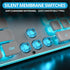 Owpkeenthy White Typewriter Gaming Keyboard Full-Size Quiet Keyboard with Ice Blue Backlit Light Up