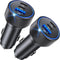 USB C Car Charger, 2Pack 3-Port 67W Dual USB-C & USB-A Fast Charging Adapter for iPhone 15 14 13 12 11 Pro Max, Samsung