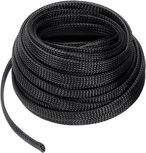 uxcell 50 Ft - 3/8 Inch Expandable Braided Cable Sleeve, PET Wire Management Protector for Home Devices