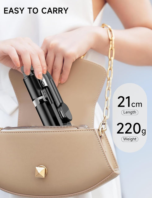 45" Selfie Stick Tripod with 2 Lights, Extendable 5 in 1 Selfie Stick with Wireless Remote for iPhone, Samsung, Android