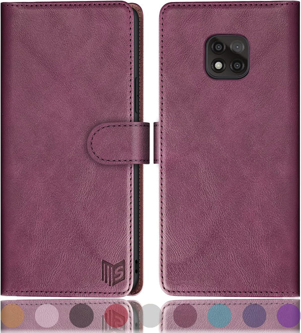 SUANPOT for Moto G Power 2021, RFID Blocking Leather Wallet Case, Flip Folio Book Phone Case Shockproof Cover for Women