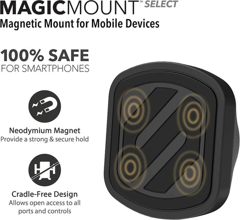 Scosche MMDSD-RP MagicMount 360 Select Mini Magnetic Car Phone Holder - Strong Magnet Mount for iPhone and Android