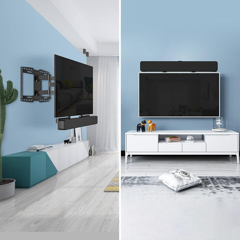USX MOUNT Soundbar Mount for TV, Sound Bar Mount Up to 13.2 lbs, Two Removable and Lockable Hooks for Back or Bottom