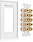 Cable Matters Speaker Wire Wall Plate for 5 Speakers, White