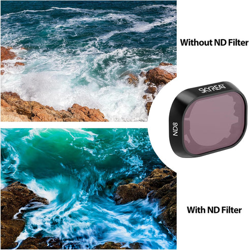 SKYREAT ND Filters Set for DJI Mini 4 Pro Accessories, 6 Pack (CPL, UV, ND8, ND16, ND32, ND64)
