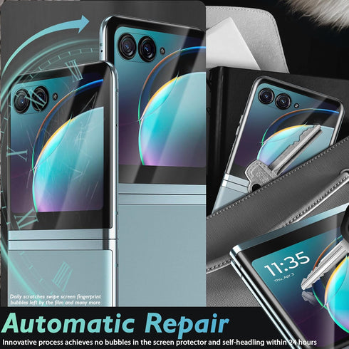 Orzero 3 Pack Screen Protector for Motorola Razr+ / Plus 2023 - Soft TPU, Anti-Scratch, Edge to Edge, HD.