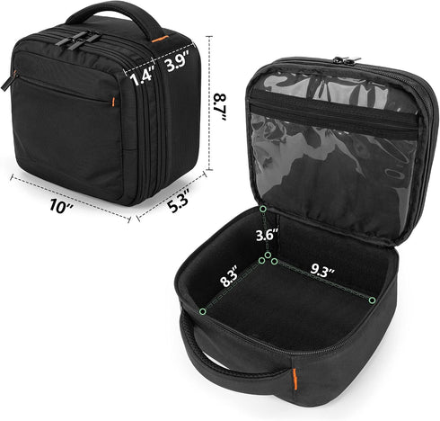 CURMIO Double Layers Projector Case, Mini Projector Carrying Bag Compatible for DR.J Professional and QKK Mini