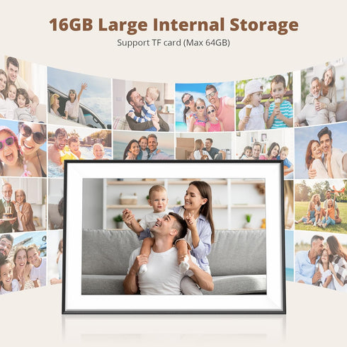 Dragon Touch 10.1'' WIFI Digital Picture Frame, 1280*800 HD IPS Touch Screen Display, Auto-Rotate, Share Photos/Videos