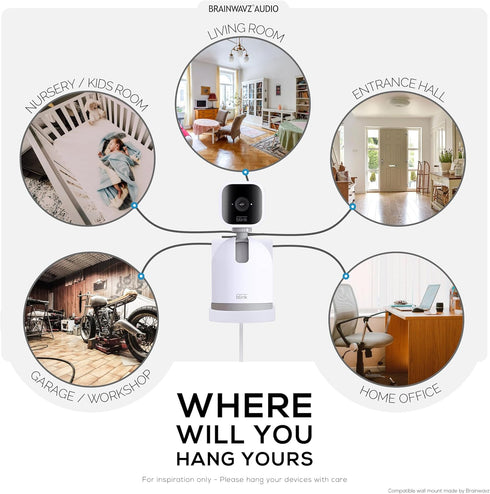 Screwless Wall Mount for Blink Mini Pan Tilt Camera, Easy Install Holder with Strong VHB Holder