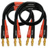 CESS-037-1f Banana Plug Male to Male Speaker Cable, 12 Gauge 680 Strand Count Silicone Soft Wire, 2 Cables