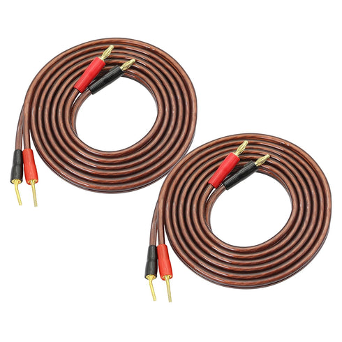 XMSJSIY HiFi OFC Speaker Cable, 4mm Banana Plug to 2mm Plug Jumper Cable for Amplifier Application, 2M (6.56 ft) 2pcs