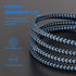 Sundix 3Pack 9ft Nylon Braided iPhone Charger Cable, Compatible with iPhone 14/13/12/11/XS/XR/8/7 and More.