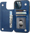 ONETOP iPhone 12 Pro Max Wallet Case with Card Holder, PU Leather Kickstand, Double Magnetic Clasp, 6.7 Inch (Blue)