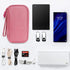 Skycase Electronic Organizer Travel Case - Pink Waterproof Double Layers Storage Bag for Accessories