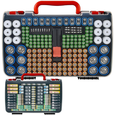 FULLCASE Double-Sided Battery Storage Organizer Case with BT-168 Tester, Holds 269, Fits