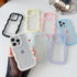 Caseative Cute Curly Wave Frame Case for iPhone 15 Pro, Shockproof Soft Cover - Pink
