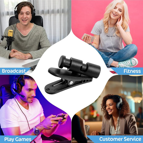 Giantree 5-Pack Headset, 2-4mm Headphone Clips Black Headphones Cords Clip, Clothing Shirt Clips Cordes Accessories