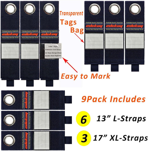 Extension Cord Holder Organizer Straps 9Pack Heavy Duty Storage Straps Wrap Cords Hose Rope Cable Straps for Garage RV Boat Organization Christmas Stocking Stuffers for Men Gifts Gadgets by edekoy