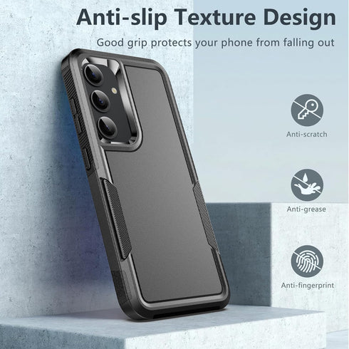 Samsung Galaxy S24 Case by Ezanmull - Black, 15 FT Military Grade Drop Protection, Non-Slip, with Screen & Camera Lens
