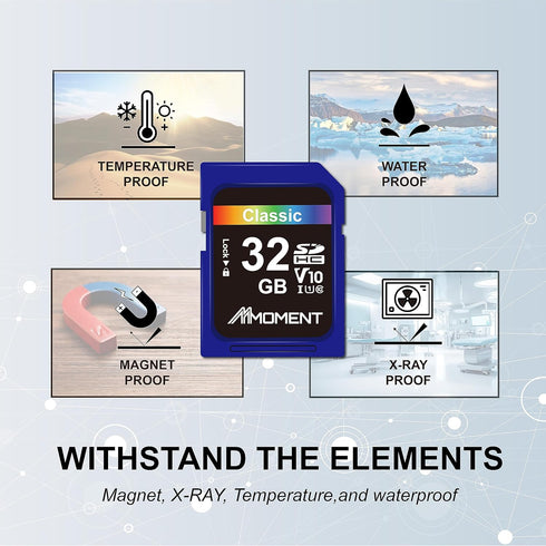 MMOMENT SDHC Card 32GB, Compatible with Camera, UHS-I, Class 10, High Read and Write Speed