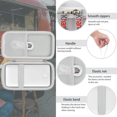 khanka Hard Travel Case for Anker 347 Power Bank (PowerCore 40K), 40,000mAh Battery Pack, Case Only, White