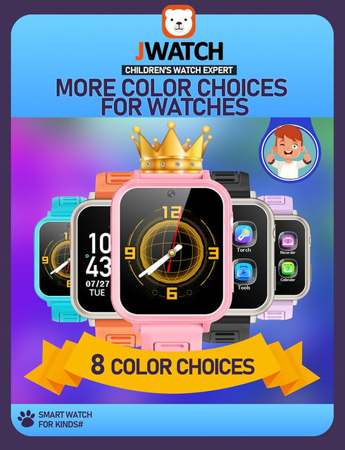 Kids Smart Watch for Boys Girls 6-12, Pedometer, Audio Book, Camera, Music Player, Birthday Present (Pink)