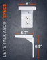 ECHOGEAR Outlet Shelf for Decora/GFCI Outlets - Next-Gen Design with Built-in Cord Storage for Bulky Plugs