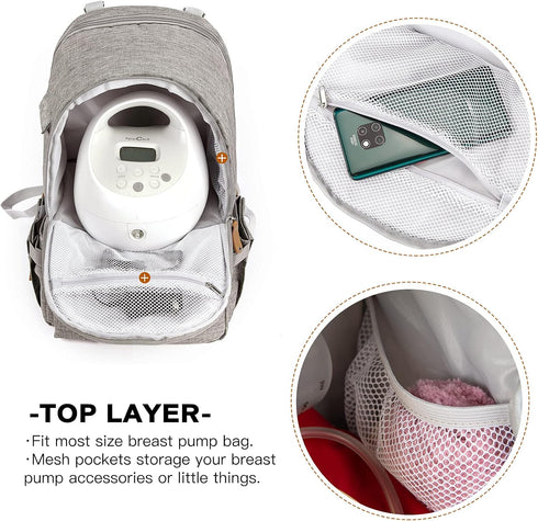 Backpack Backpack 13 Inch MOMIGO Breast Pump - Cooler and Moistureproof Bag Double Layer for Mother Outdoor Working