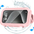 Waterproof Phone Case Bathroom Folding Holder, 360 Degree Rotating Wall Mounted Mobile Phone Case, Pink