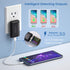 Ultra Slim Flat Portable USB Wall Charger Plug - 2 Pack Black