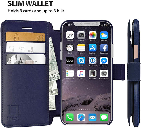 Compatible iPhone 12 Mini Wallet Case - Slim Flip Case with Credit Card Holder, Faux Leather, Magnetic Closure, Desert