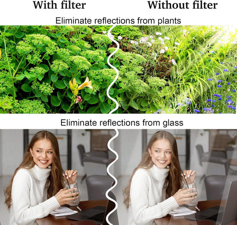 SPHOSWHP 52mm 17/16/15/14/13 Clip-On CPL Phone Camera Lens Filter, Polarizer Circular Filter, Ultra Slim Multi- Coated