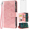 Asuwish Phone Case for Google Pixel 6A 5G 2022, Wallet Cover with Tempered Glass Screen Protector, Flower Leather Flip