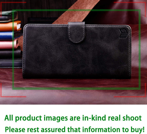 SUANPOT Leather Wallet Case for iPhone XR 6.1, RFID Blocking Credit Card Holder Flip Folio Cover for Men Women