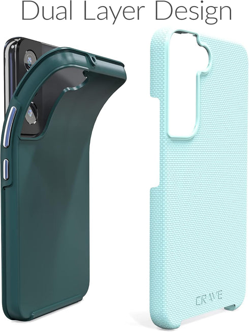 Crave Dual Guard for Samsung Galaxy S22 Case - Shockproof Protection Dual Layer Case for Samsung Galaxy S22 5G, Aqua