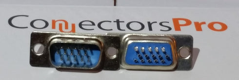 Pc Accessories 10 Pairs D-Sub HD15 High Density Solder Male and DB HD15 Female Connector 20-Pack (10 Male + 10 Female)