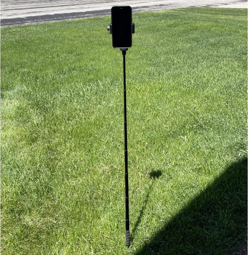 YKI 52" Golf Monopod Selfie Stick with Ground Spike Stake, Golf Swing Analyzer Phone Holder for Training Aid