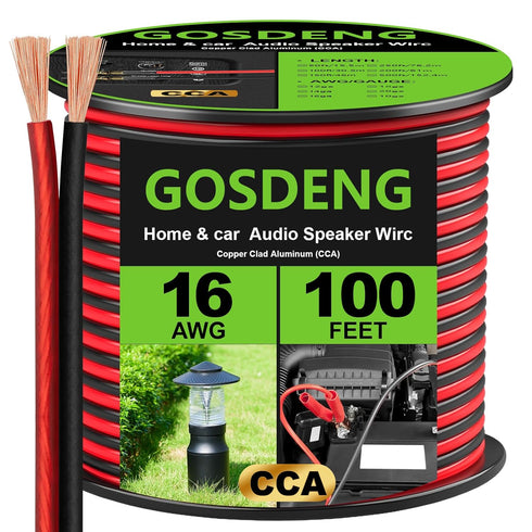 GOSDENG 16 Gauge Speaker Wire- 100 ft Spec Soft Touch Audio Wire for