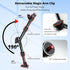 BZE 11.8-15 Inch, Stand1/4" 3/8" Universal Retractable Magic Arm Clamp Webcam & Thread with Phone Mount, Adjustable