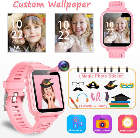 Smart Watch for Kids - Gift for Girls Age 5-12 - 1.54" Touch Screen Watch with HD Camera, 24 Games, Music, Pedometer