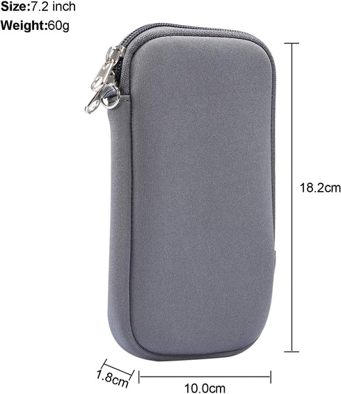 Neoprene Shock Absorbing Pouch, Large Cell Phone Sleeve Case with Zipper/Neck Strap for Samsung Galaxy Note