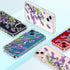 GiiKa iPhone 13 Case with Screen Protector, Clear Full Body Protective Floral Girls Women Shockproof Hard Case Purple