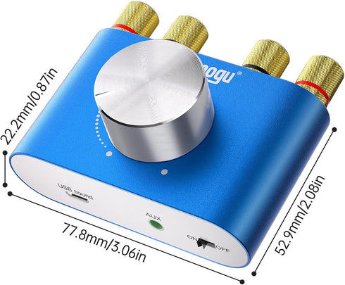 Facmogu F900S Mini Bluetooth 5.0 Digital Amplifier, 2 Channel 80W+80W HiFi Stereo Audio Amp, USB Sound Card Receiver